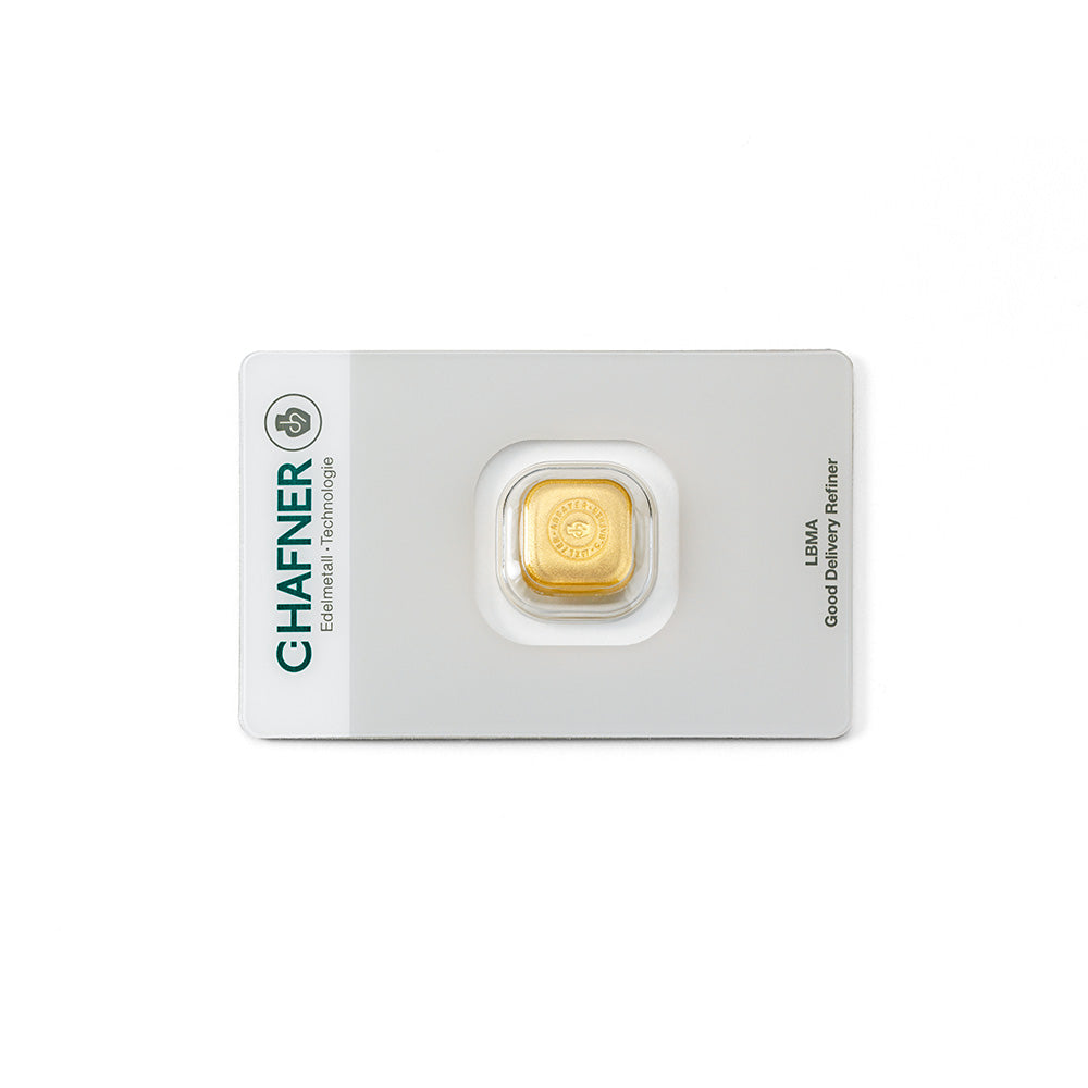 1 Oz Goldbarren gegossen quadratisch (C. Hafner)