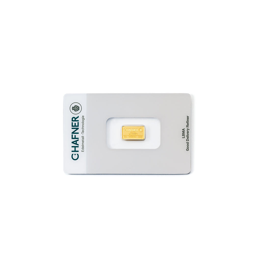 2 g Goldbarren geprägt (C. Hafner)