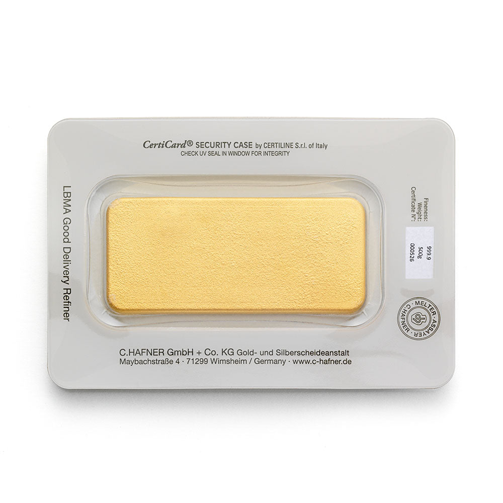 500 g Goldbarren gegossen (C. Hafner)