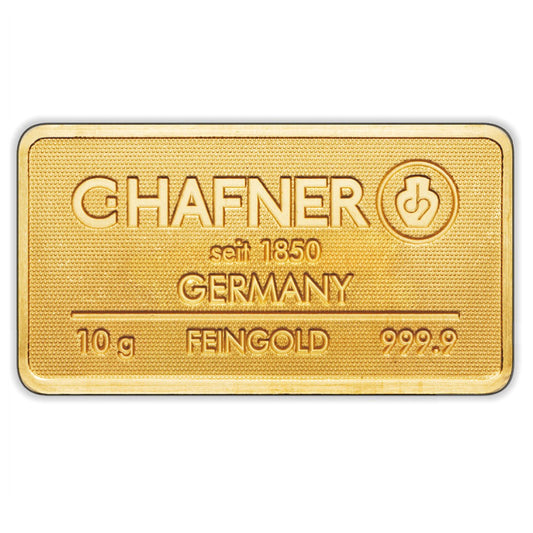 10 g Goldbarren geprägt (C. Hafner)