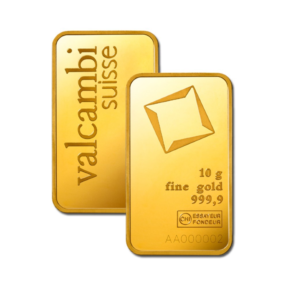 10 g Goldbarren geprägt (Valcambi)