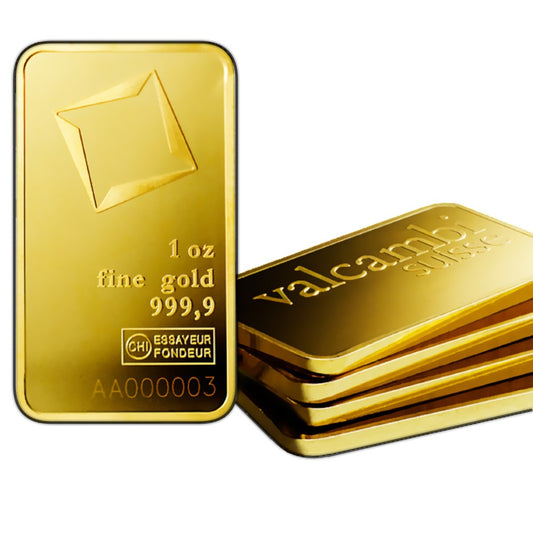 1 Oz Goldbarren geprägt (Valcambi)