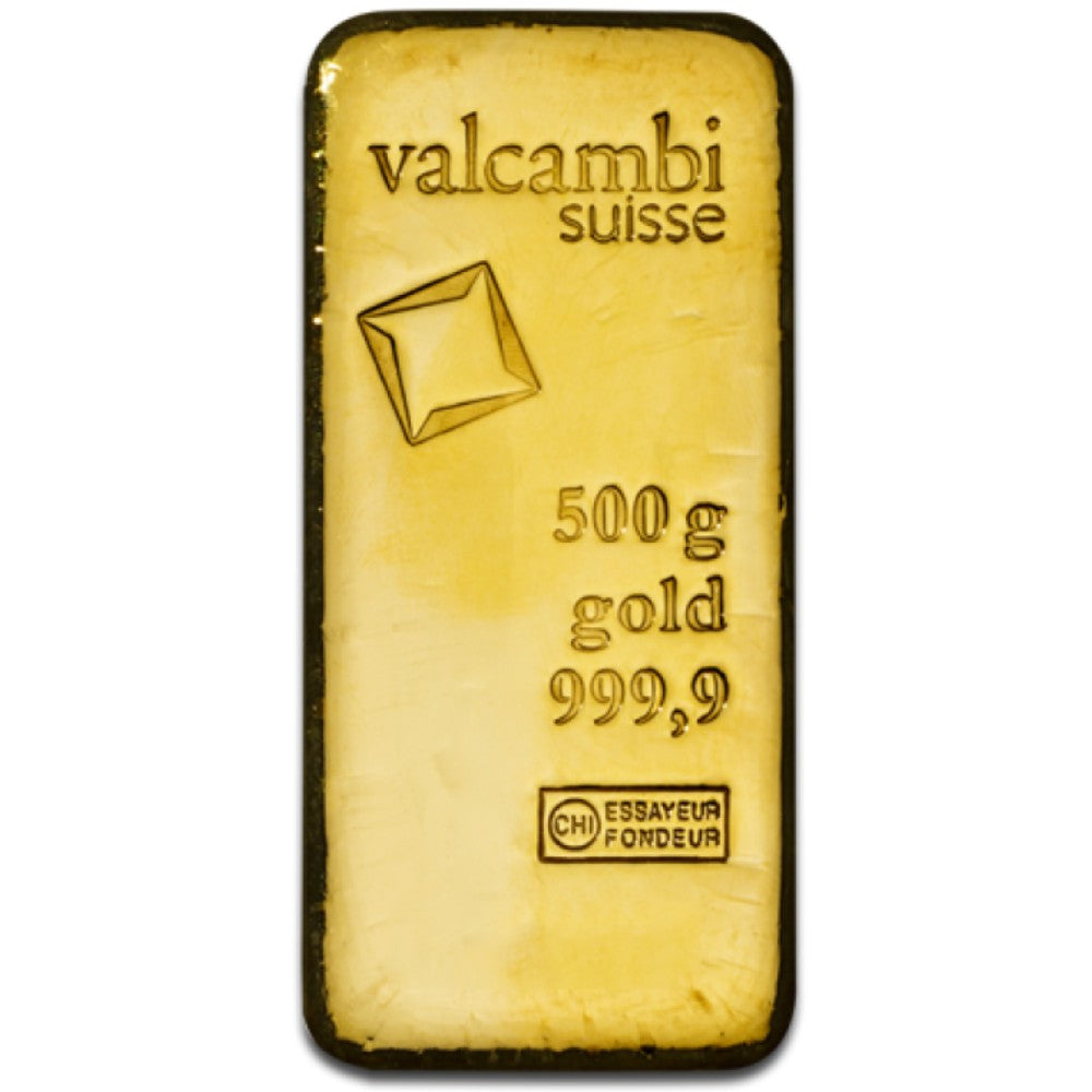 500 g Goldbarren gegossen (Valcambi)