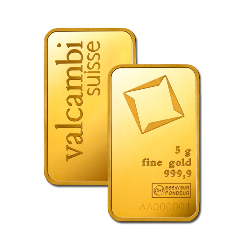 5 g Goldbarren geprägt (Valcambi)
