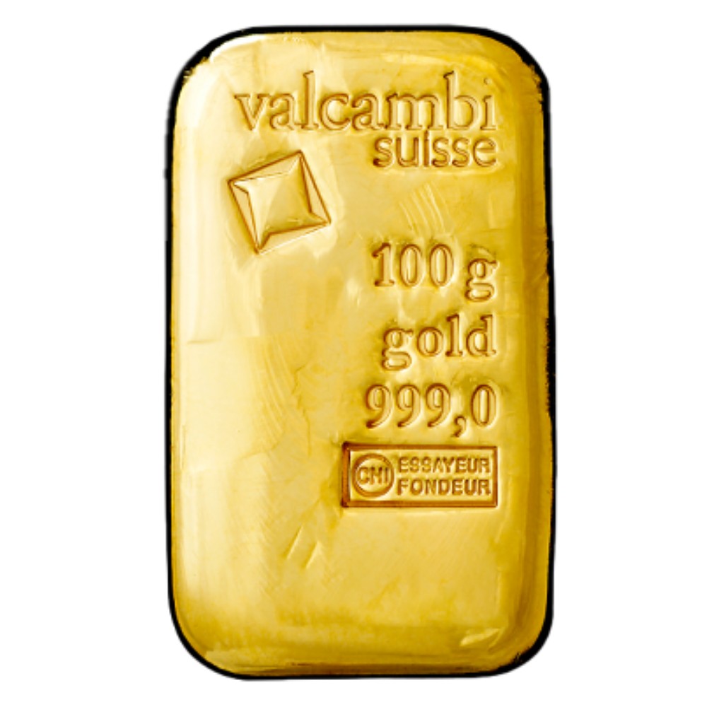 100 g Goldbarren gegossen (Valcambi)