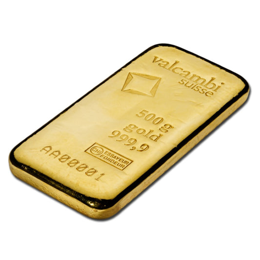 500 g Goldbarren gegossen (Valcambi)